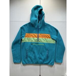 Cotopaxi Teca Fleece Hooded Half-Zip Jacket Women’s XL Blue Retro Pocket